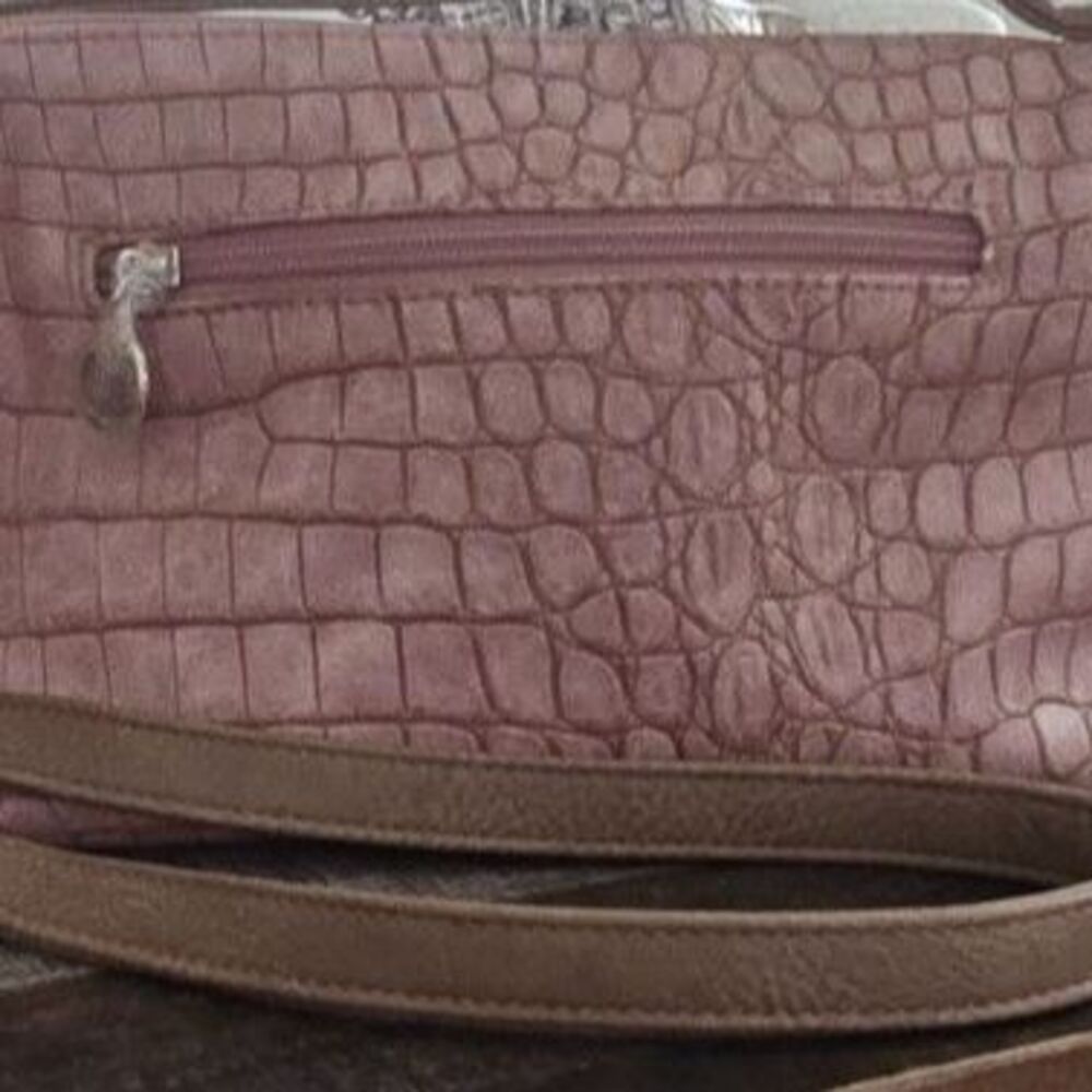 Sydney Love Mauve Croc Embossed Crossbody Shoulder Bag Chic Purse - Picture 2 of 7